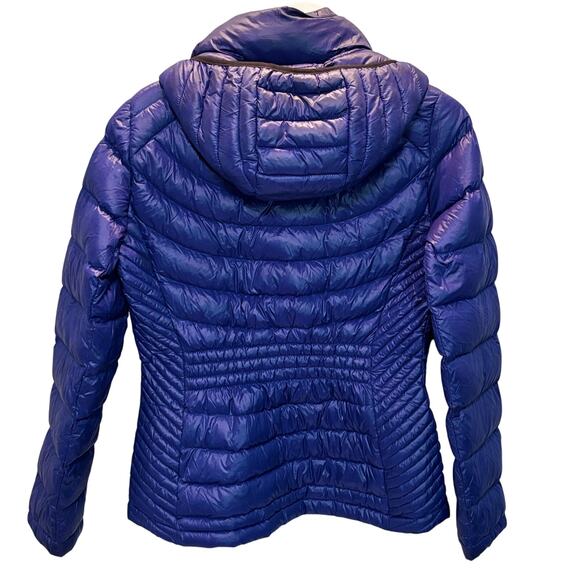 Calvin Klein Jacket Womens Medium Blue Packable Premium Down Puffer Hooded - Picture 2 of 8